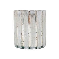 Portavela de Vidrio Blanco cilindro chico 10cm