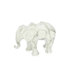 Elefante de cerámica simil marmol chico oscuro - kazaru