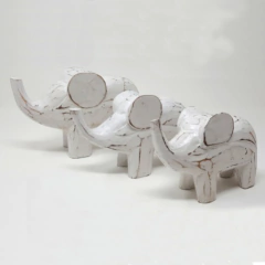 Set de 3 elefantes de madera adorno