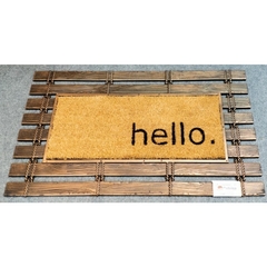 Felpudo Hello goma y coco 47x75cm - comprar online