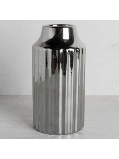 Florero Botellon Florero Plata Rayado 8x15cm industrial