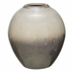 Florero beige degrade brillante sin cuello 16cm