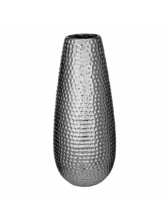 Florero Lagrima Puntillado Plata 11x24cm 57071