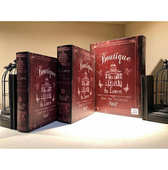 Set X3 Cajas Libro Madera Deco Antique