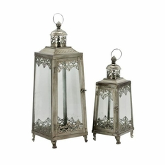 Farol Fanal Metalico con vidrio grande piramide 60cm