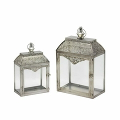 Farol Fanal Metalico con vidrio chico rectangular 32cm