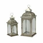 Farol Portavela Plata Viejo Cuadrado Chico