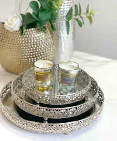 Galata Set x3 Bandejas espejadas redondas 27cm 23cm 18cm