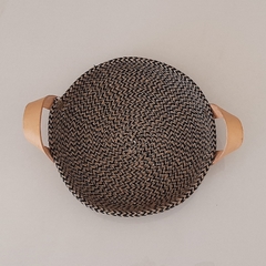 Cesto de Cuerdas circular marrón combinada 22x6cm en internet