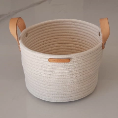 Cesto de Cuerdas redondo color natural 24x15cm