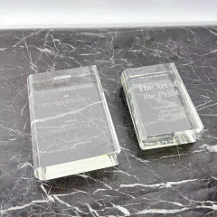 Adorno Libro de Cristal grande 20x15cm con grabado laser - kazaru