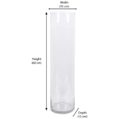 Florero cilindro de vidrio XL 80cm - comprar online