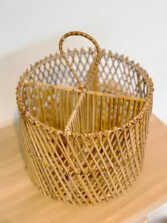 Cubiertero rattan palitos cruzados porta cubiertos en internet