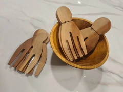 Juego de Manos Ensaladera de Madera Sawoh en internet