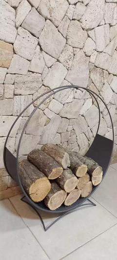 Imagen de Leñero de hierro CIRCLE Oxido 60x65x25cm
