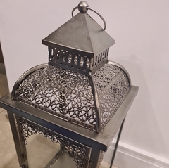 Farol Portavela Plata Viejo Cuadrado Grande - kazaru