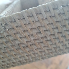 Porta cubiertos 4 divisiones rattan blanco con manijas 25x24cm cubiertero - comprar online