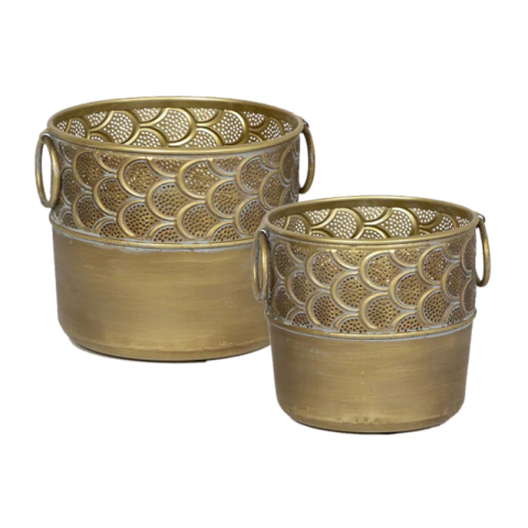 Portamaceta metálico color bronce chico 18cm