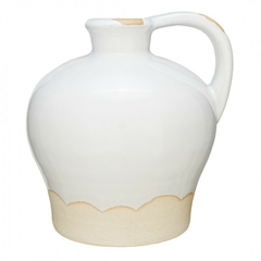 Jarron Blanco/Beige Vasija Ceramica 20Cm