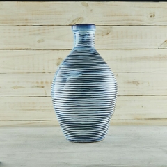 Botellon florero rayas azul 40cm - comprar online