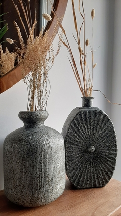Florero de vidrio simil piedra vasija - comprar online