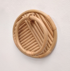 Porta Toallero aro redondo varillas de rattan 20x20cm