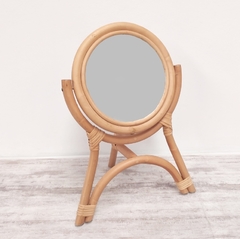 Espejo tocador maquillaje varillas de rattan 33x50cm