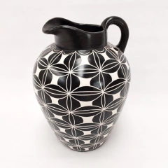 Jarron grabado negro 40cm