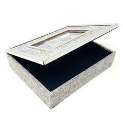 Caja Portarretato entelado gris 10x15cm M122