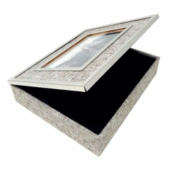 Caja Portarretato entelado gris 13x18cm M144