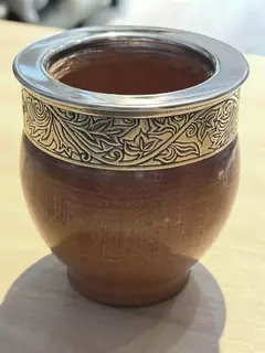 MATE IMPERIAL ALGARROBO VIROLA ALPACA LISA - comprar online