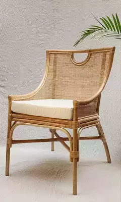 Silla australiana de teca con esterilla rattan importada de Indonesia en internet