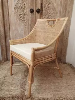 Silla australiana de teca con esterilla rattan importada de Indonesia - kazaru