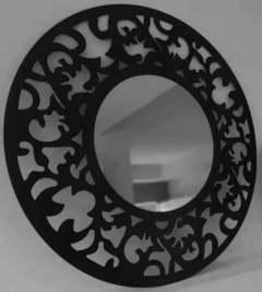 Espejo Hierro Calado 60cm Negro