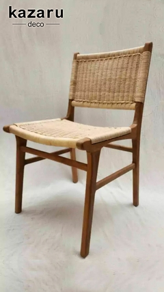Silla de teca y rattan Indonesia - comprar online