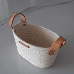 Cesto de Cuerdas oval color natural 22x14cm - comprar online