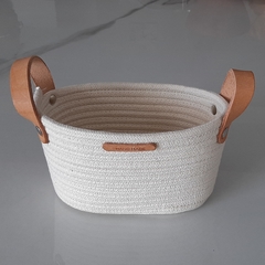 Cesto de Cuerdas oval color natural 22x14cm