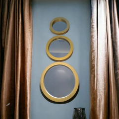 Set X3 Espejos Circulares Dorados Melek 20 25 30Cm en internet