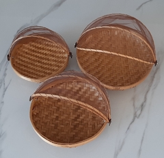 Panera con tapa Redonda Chica 25x6cm. - comprar online