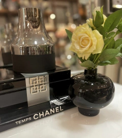 Rennes florero negro esfera chico 12x12cm - comprar online