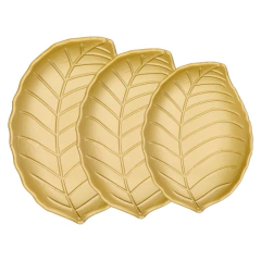 Setx3 Bandejas Hojas Doradas 56771