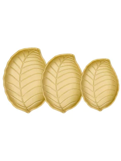 Setx3 Bandejas Hojas Doradas 56771 en internet