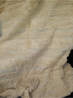 Manta Throw Borlas Natural Algodón 125x150cm - comprar online