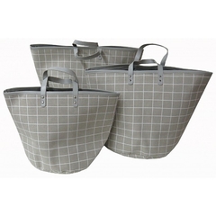 Bolso Gris Reticulado grande 38x42cm