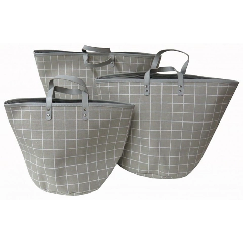 Bolso Gris Reticulado mediano 35x37cm