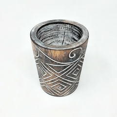 Bowl tallado en madera vaso 10cm