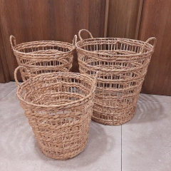 Canasto Banano Cónico rígido con manija calado grande 44x46