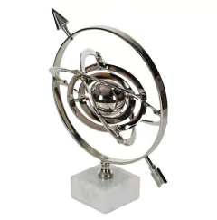 Globo Esfera Armilar Celestial Aluminio Base Ceramica 40Cm