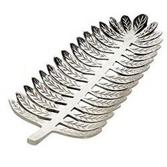Centro Mesa Bandeja Aluminio Hojas Chico 46Cm
