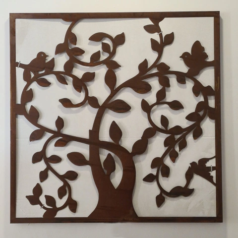Friso oxido arbol 84x84cm